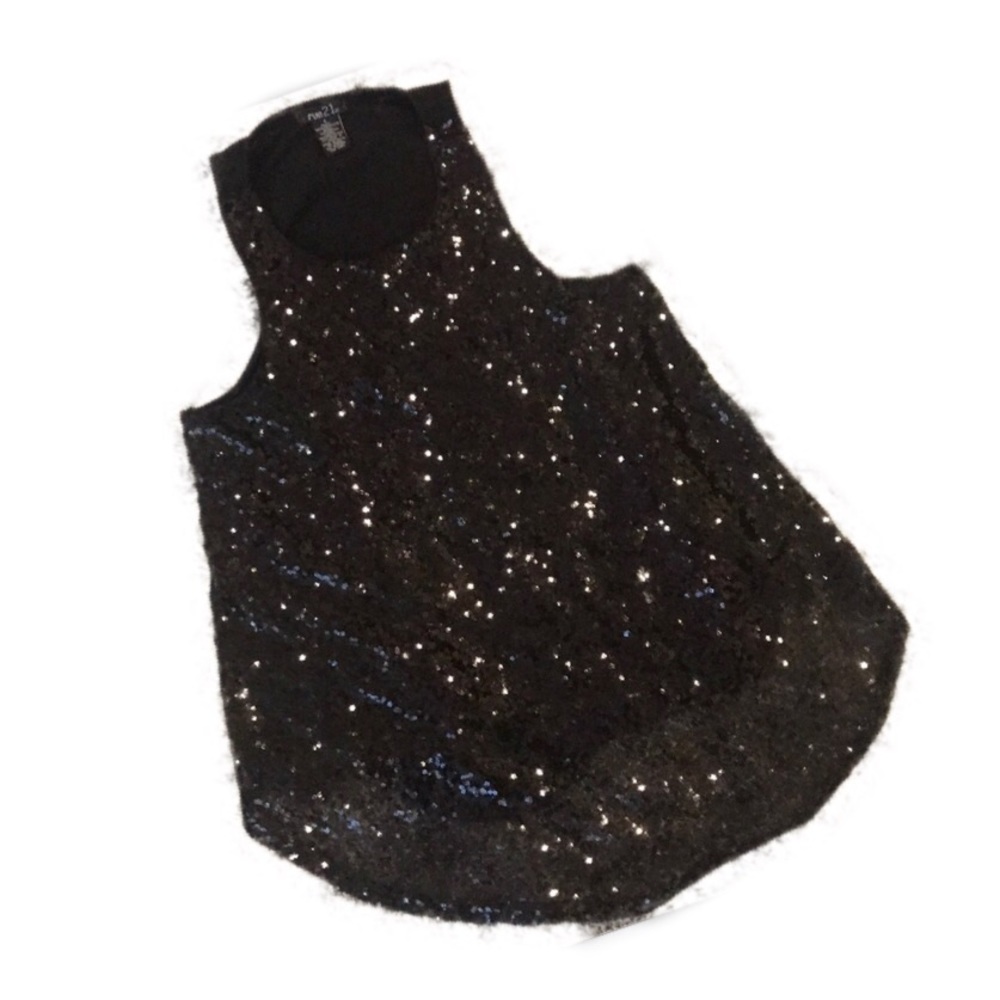 Rue 21 Black Sequins Shirt